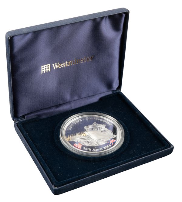 A WESTMINSTER MINT 2004 5oz BRITANNIA COMMEMORATIVE SILVER COIN
