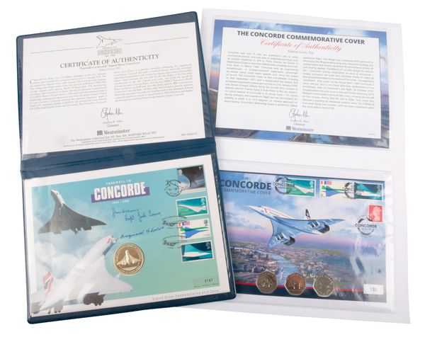 WESTMINSTER MINT: 'FAREWELL TO CONCORDE' SIGNED SILVER COIN COVER