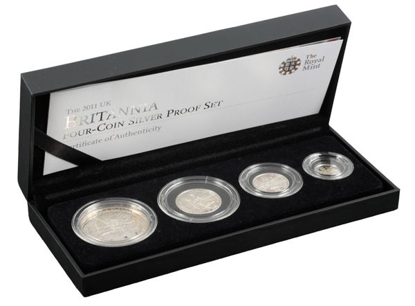 THE ROYAL MINT: A 2011 BRITANNIA SILVER PROOF FOUR COIN SET