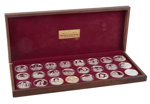 DANBURY MINT: THE LIFE OF JESUS SERIES SILVER MEDAL SET