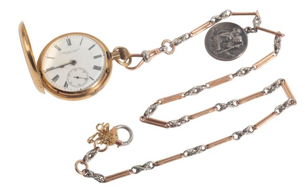WEST END WATCH CO.: AN 18CT GOLD FULL HUNTER POCKET WATCH