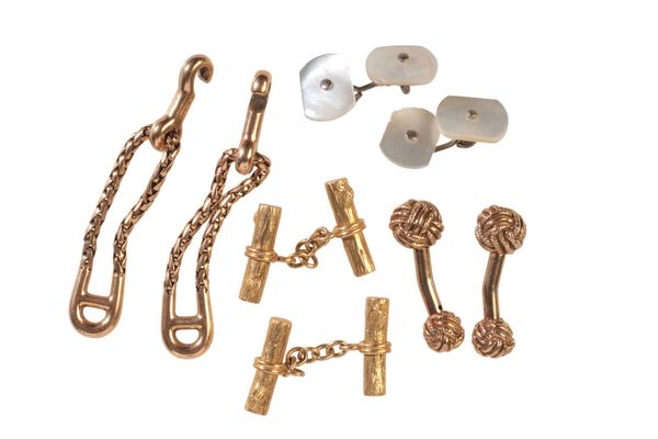 A COLLECTION OF BOUCHERON AND UNSIGNED GOLD CUFFLINKS