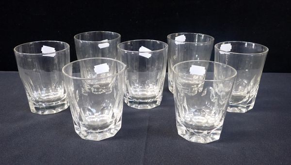 SEVEN VICTORIAN CUT GLASS WHISKY TUMBLERS