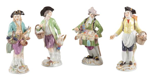 A GROUP OF FOUR MEISSEN PORCELAIN FIGURES