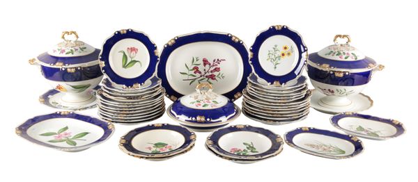 A PART BLOOR DERBY PORCELAIN BOTANICAL SERVICE