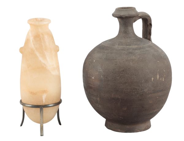 AN ANCIENT EGYPTIAN ALABASTER ALABASTRON