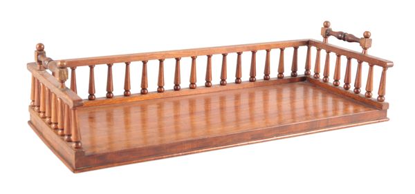 A MAHOGANY LIBRARY BOOK TRAY