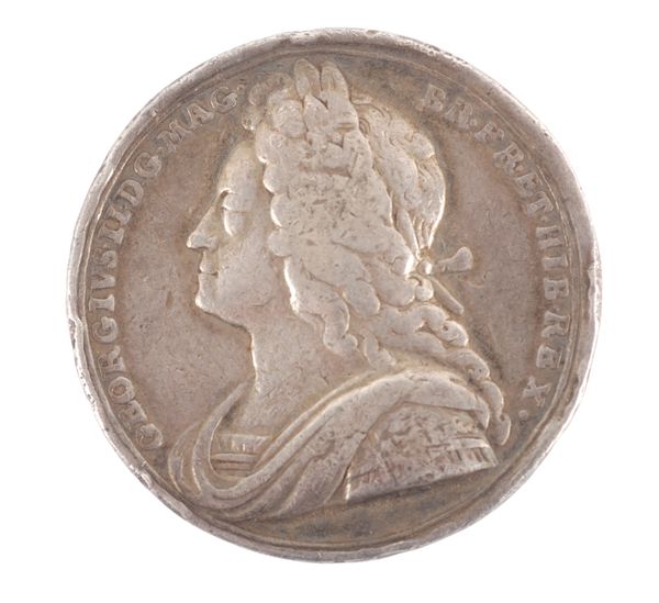 A GEORGE II CORONATION SILVER MEDAL