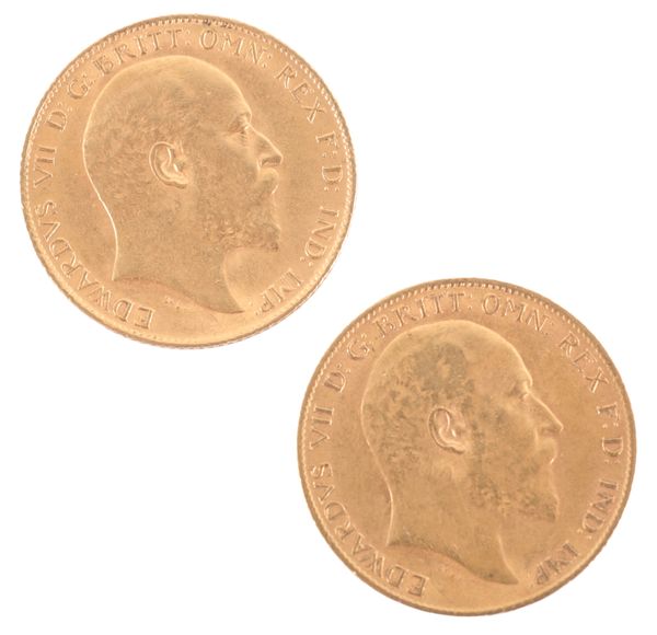 TWO 1910 EDWARD VII GOLD HALF SOVEREIGNS