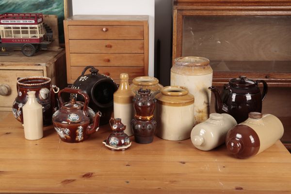 A 19TH CENTURY STONEWARE SALT CELLAR