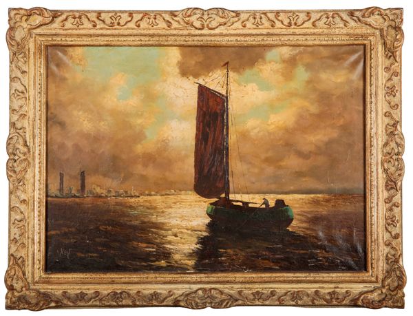 *V. VEGT (1927-2001) A sailing boat off the Dutch coastline