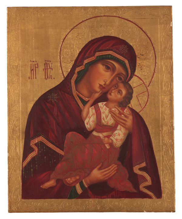 EASTERN ORTHODOX SCHOOL, 20TH CENTURY An 'Eleusa' or 'Virgin of Tenderness' Icon