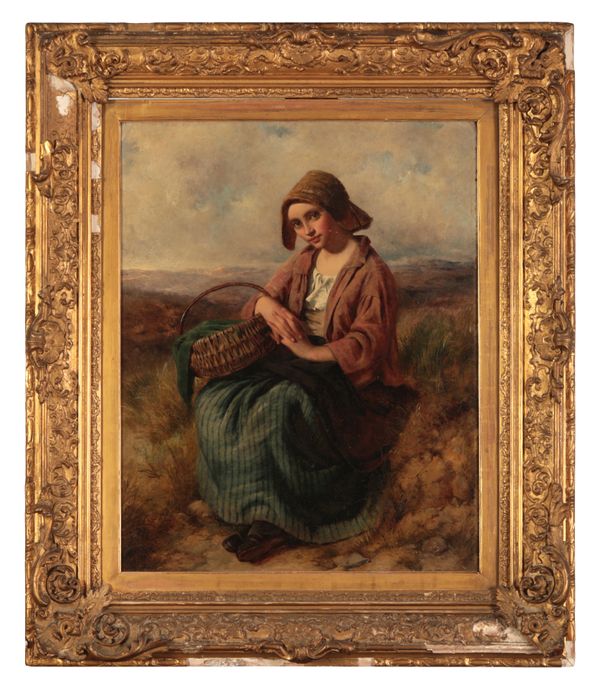 ATTRIBUTED TO ISAAC HENZEL (1823-1875) A peasant girl in a landscape