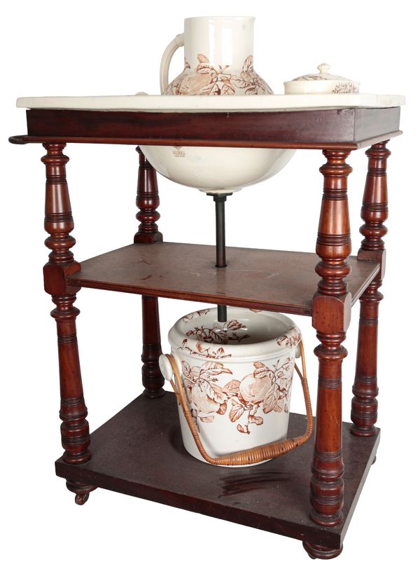 A VICTORIAN MAHOGANY WASHSTAND