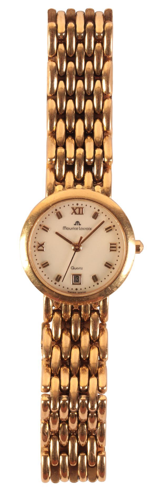 MAURICE LACROIX: A LADY'S 18CT GOLD BRACELET WATCH