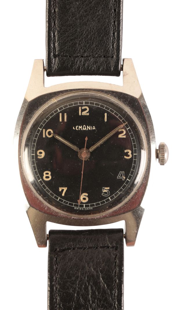 LEMANIA: A GENTLEMAN'S STAINLESS STEEL WRISTWATCH