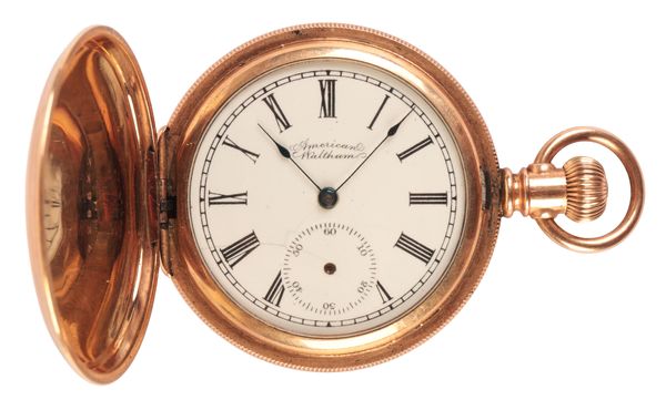 WALTHAM: A GENTLEMAN'S GOLD-PLATED FULL HUNTER POCKET WATCH