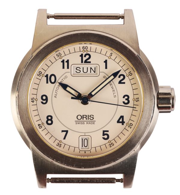 ORIS: A GENTLEMAN'S STAINLESS STEEL WRISTWATCH