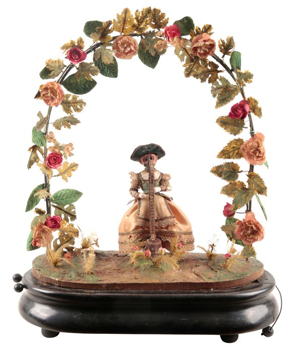 A 19TH CENTURY FRENCH ‘MONKEY BRIDE HARPIST’ AUTOMATON