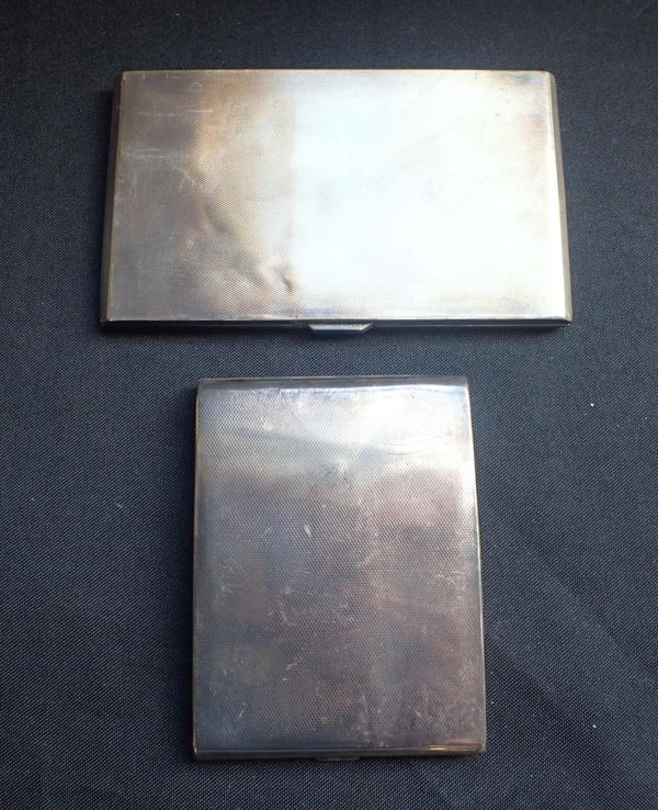 TWO SILVER CIGARETTE CASES