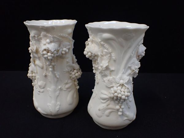 A PAIR  OF PARIAN WARE VASES