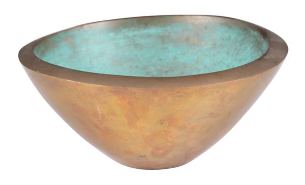 *PAUL CATON (B.1950) A patinated bronze bowl