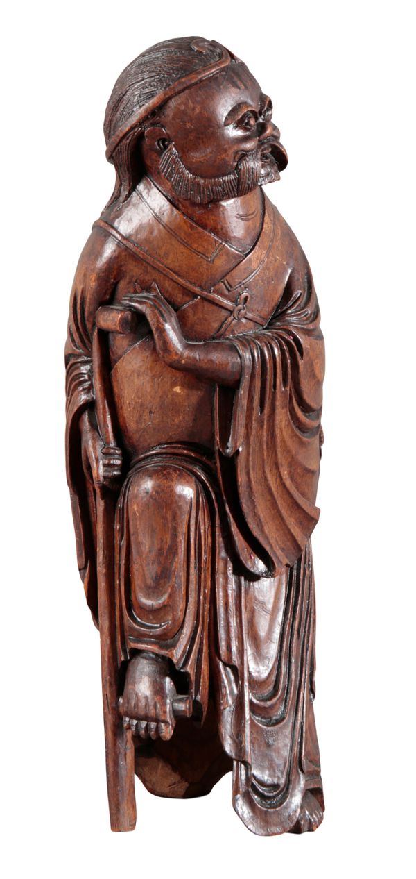 A CHINESE CARVED BAMBOO FIGURE