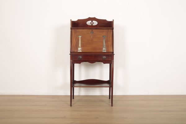 AN ARTS AND CRAFTS MAHOGANY BUREAU BOOKCASE