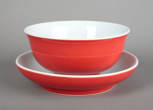 A CHINESE RED GLAZED BOWL