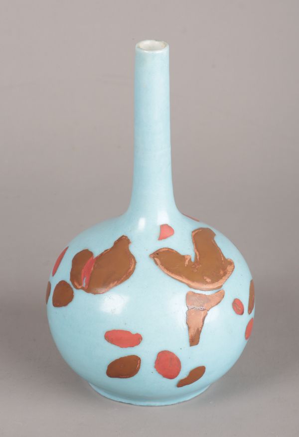 A JAPANESE 'CLAIR DE LUNE' BOTTLE VASE