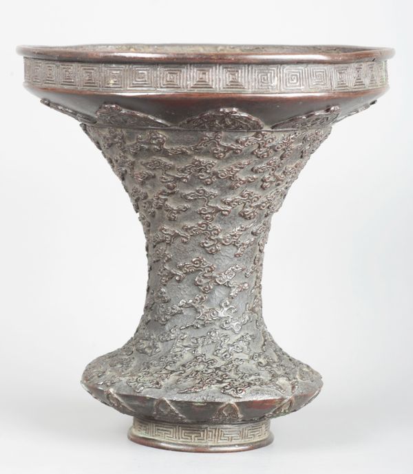A JAPANESE BRONZE FLOWER VASE
