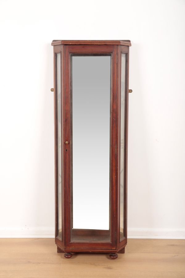 A MAHOGANY AND GLAZED SHOP DISPLAY CABINET
