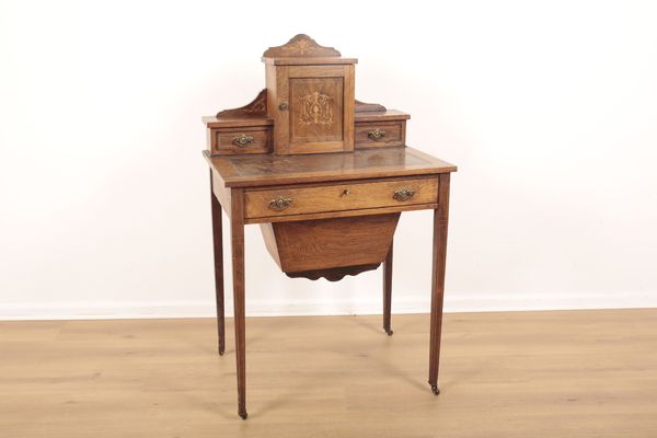 AN EDWARDIAN ROSEWOOD BONHEUR DU JOUR