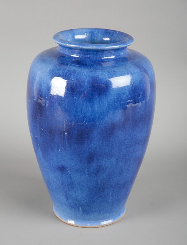 A CHINESE MONOCHROME GLAZED YIXING VASE
