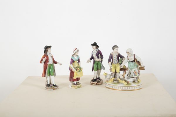 TO BE COMBINED WITH LINE 86 - A VOLKSTEDT PORCELAIN FIGURAL GROUP