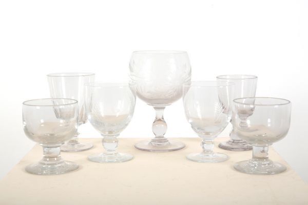 A GROUP OF ENGLISH GLASS RUMMERS