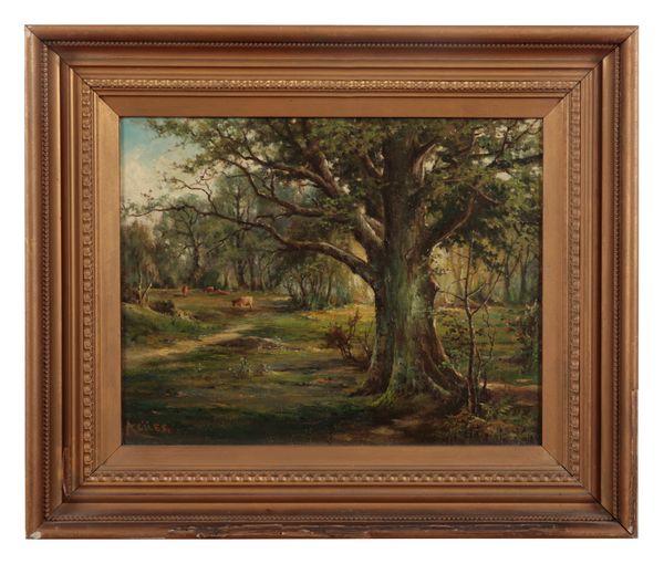 A. GILES? (20TH CENTURY) A landscape with cows in forest