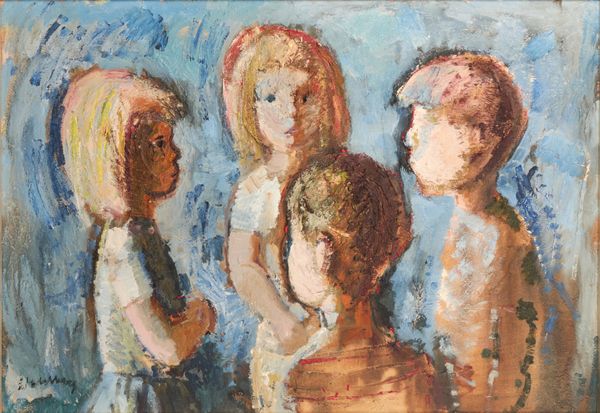 *BERTIL WAHLBERG (1923-1980) Children interacting in a circle