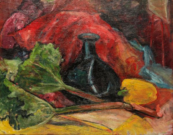 *MAVIS FREER (1927-2016) 'Green Bottle with Vegetables'
