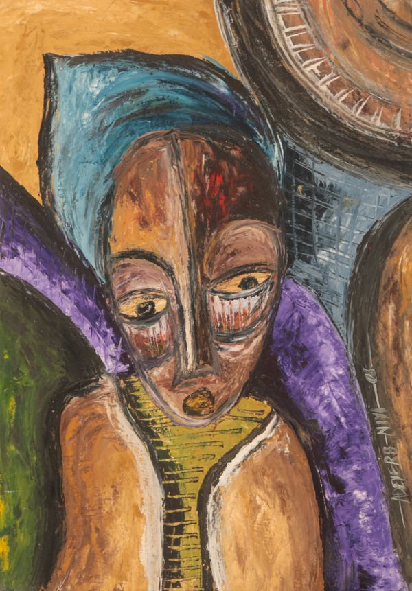 ADEYERA NIYI (CONTEMPORARY) A set of three studies of masks