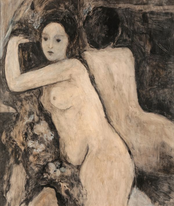 *SARAH BOWMAN (CONTEMPORARY) Female nude before a mirror