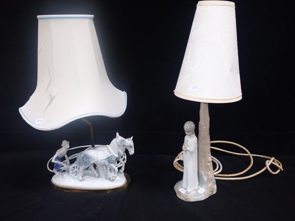 TWO LLADRO STYLE LAMPS