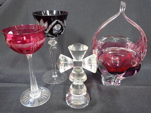 AN  OLEG CASSINI GLASS CROSS