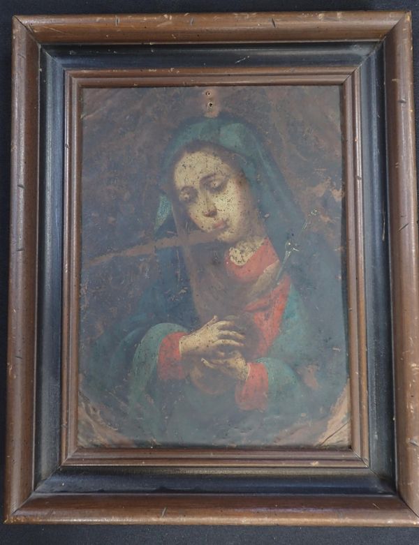 'MATER DOLOROSA',  IN THE 17th CENTURY MANNER, OIL ON COPPER