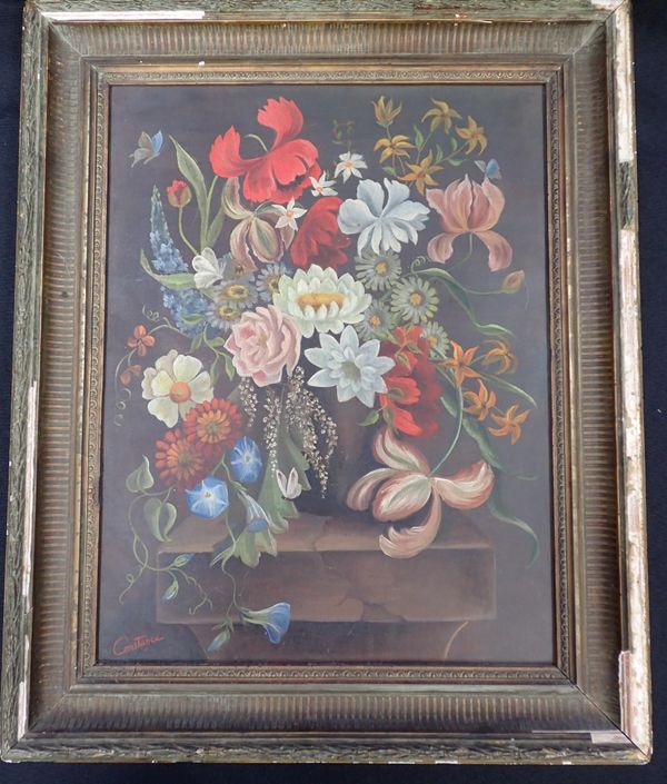 A NAIVE DUTCH STYLE FLOWER PAINTING