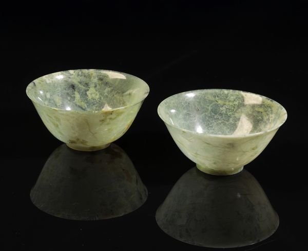 A PAIR OF CHINESE JADE BOWLS