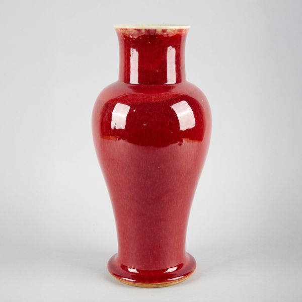 A CHINESE PORCELAIN LANGYAO GLAZED BALUSTER VASE