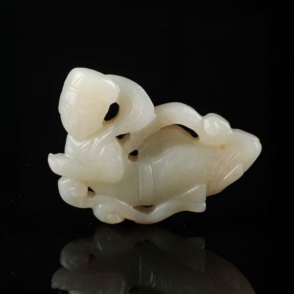 A CHINESE WHITE JADE APSARAS