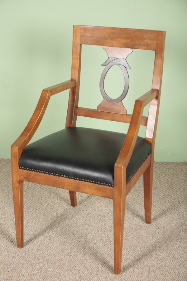 A SATINWOOD BREDEMEIER CARVER CHAIR