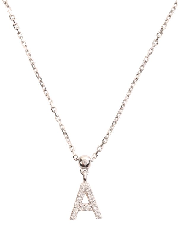 A DIAMOND 'A' PENDANT NECKLACE